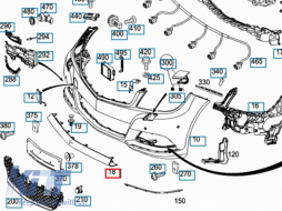 Spoiler suitable for front A Design bumper type C63 for Mercedes C-Class W204 2011-2014 - ABMEBX6008621