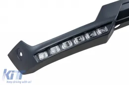 Spoiler tipo BRABUS con DRL adecuado para parachoques delantero A Design Mercedes G-Class W463 1989-2016, sin pintar-image-6264661