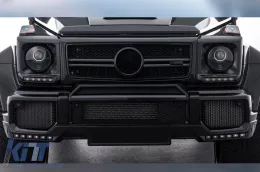 Spoiler tipo BRABUS con DRL adecuado para parachoques delantero A Design Mercedes G-Class W463 1989-2016, sin pintar-image-6264664