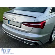 image-40-Spoiler trasero del maletero A6 C8 Sedan S4 con superficie de piano negro, ABS / 2019-en adelante