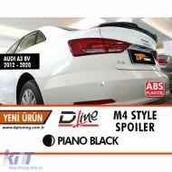 image-44-Spoiler trasero del maletero estilo M4 para A3 8V en negro piano ABS / 2012-2019