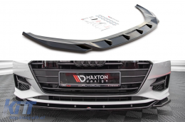 image-19-Spoiler version 1 Maxton Design adapté au pare-chocs avant standard de l'Audi A7 C8 après 2018, laqué noir