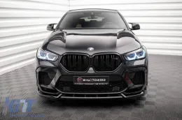 Spoiler versión 2 de Maxton Design adecuado para el parachoques delantero del BMW X6M F96 después de 2020, lacado en negro-image-6236416