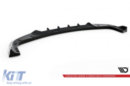 Spoiler version 2 Maxton Design adapté au pare-chocs avant de la BMW X6M F96 après 2020, laqué noir-image-6236415