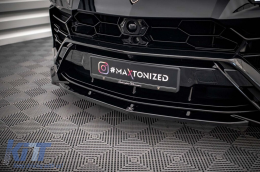 Spoiler version 2 Maxton Design adapté pour le pare-chocs avant de Lamborghini Urus MK1 après 2018, laqué noir-image-6237704