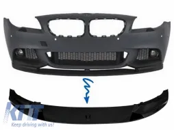 image-12-Spojler za branik na prednjem Lip prikladan za BMW serije 5 F10 F11 Sedan Touring (2011-2017) M-Performance Piano crna