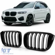 image-45-Sport double-slat glossy grille suitable for BMW X3 G01 X4 G02 17-21