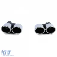 Sport exhaust tailpipes 4-pipe trims stainless steel pair for Audi A5 8T from 11-image-6277495