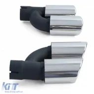 Sport exhaust tailpipes 4-pipe trims stainless steel pair for Audi A5 8T from 11-image-6277497