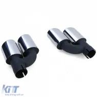 Sport exhaust tailpipes 4-pipe trims stainless steel pair for Audi A5 8T from 11-image-6277498