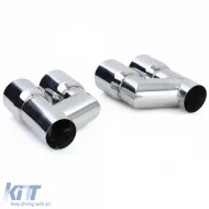 Sport exhaust tailpipes 76mm twin pipe stainless steel pair for Audi A4 B8 sedan 07-15-image-6261256