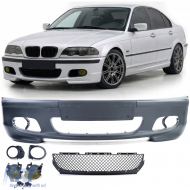 Sport front bumper + ABE + yellow fog lights for BMW E46 sedan touring