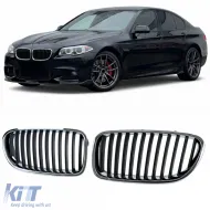 image-56-Sport front grille black chrome fits for 5 Series BMW F10 F11 2010-2017