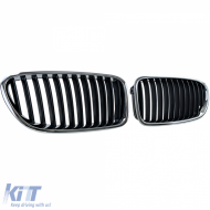 Sport front grille black chrome fits for 5 Series BMW F10 F11 2010-2017-image-6210687