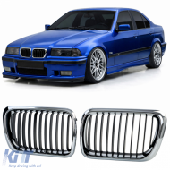 Sport front grille black chrome for 3 Series BMW E36 Facelift 1996-2000 - ODGB6015390