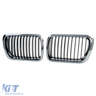 Sport front grille black chrome for 3 Series BMW E36 Facelift 1996-2000-image-6210507