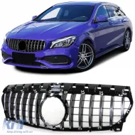 image-18-Sport Grille Black Chrome for Mercedes CLA X117 Shooting Brake 15-19