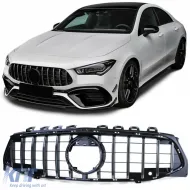 image-64-Sport grille black gloss chrome for Mercedes CLA C118 X118 from 19