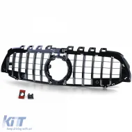 Sport grille black gloss chrome for Mercedes A-Class W177 V177 18-24-image-6257480