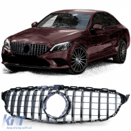 Sport grille black gloss chrome for Mercedes C-Class W205 S205 18-21