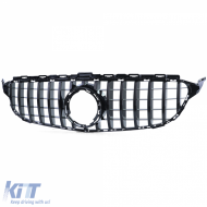 Sport grille gloss black for Mercedes C-Class W205 S205 18-21-image-6257443