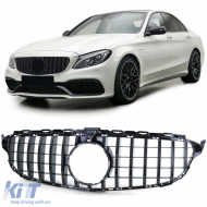 Sport grille glossy black fits for Mercedes C-Class W205 S205 2014-2018