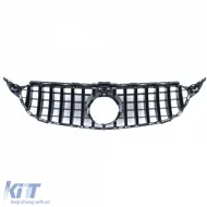 Sport grille glossy black fits for Mercedes C-Class W205 S205 2014-2018-image-6326126