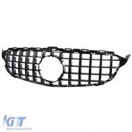 Sport grille glossy black fits Mercedes C-Class W205 S205 2014-2018-image-6257182