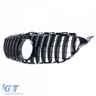 Sport grille glossy black fits Mercedes C-Class W205 S205 2014-2018-image-6257183