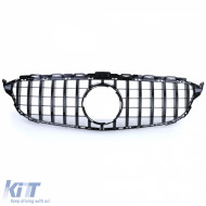 Sport grille glossy black fits Mercedes C-Class W205 S205 2014-2018-image-6257185