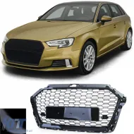 image-20-Sport grille honeycomb black gloss for Audi A3 8V 16-20 without ACC