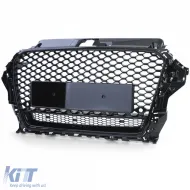 Sport grille honeycomb grille black gloss for Audi A3 8V 12-16-image-6261314