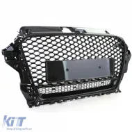 Sport grille honeycomb grille black gloss for Audi A3 8V 12-16-image-6261315