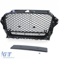 Sport grille honeycomb grille black gloss for Audi A3 8V 12-16-image-6261318
