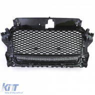Sport grille honeycomb grille black gloss for Audi A3 8V 12-16-image-6261320