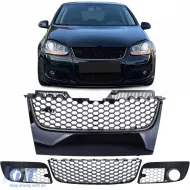 image-69-Sport grille with chrome strip + bumper mesh for VW Golf 5 GTI 03-09