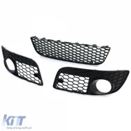 Sport grille with chrome strip + bumper mesh for VW Golf 5 GTI 03-09-image-6257778