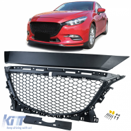 Sport grille without emblem in honeycomb design black for Mazda 3 BM 2013-2017