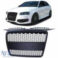 Sport honeycomb radiator grille without emblem black matte suitable for Audi A3 8P 05-08 - ODGA6013318