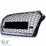 Sport hűtőrács méhsejtes fényes fekete ezüst Audi A3 8V 16-20 ACC nélkül-image-6257550