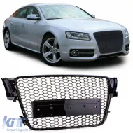 image-0-Sport Kühlergrill glänzend schwarz, geeignet für Audi A5 8T 07-11