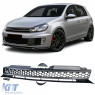 Sport Kühlergrill Schwarz Glanz Chrom ohne Emblem für VW Golf 6 auch GTI + R - ODGV6030188