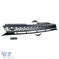 Sport Kühlergrill Schwarz Glanz Chrom ohne Emblem geeignet für VW Golf 6 auch GTI + R-image-6278091