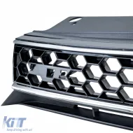 Sport Kühlergrill Schwarz Glanz Chrom ohne Emblem geeignet für VW Golf 6 auch GTI + R-image-6278093