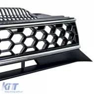 Sport Kühlergrill Schwarz Glanz Chrom ohne Emblem geeignet für VW Golf 6 auch GTI + R-image-6278094