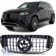 Sport Kühlergrill Schwarz Glanz Chrom passend für Mercedes GLS X167 ab 2019 - ODGM6025754