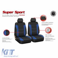 Sport Üléshuzat All In One Fekete-Kék Pár 4 Részes-image-6292469