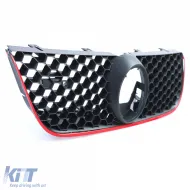 Sport méhsejtes hűtőrács piros díszcsíkkal VW Polo 9N3 05-09, GTI is-image-6191057