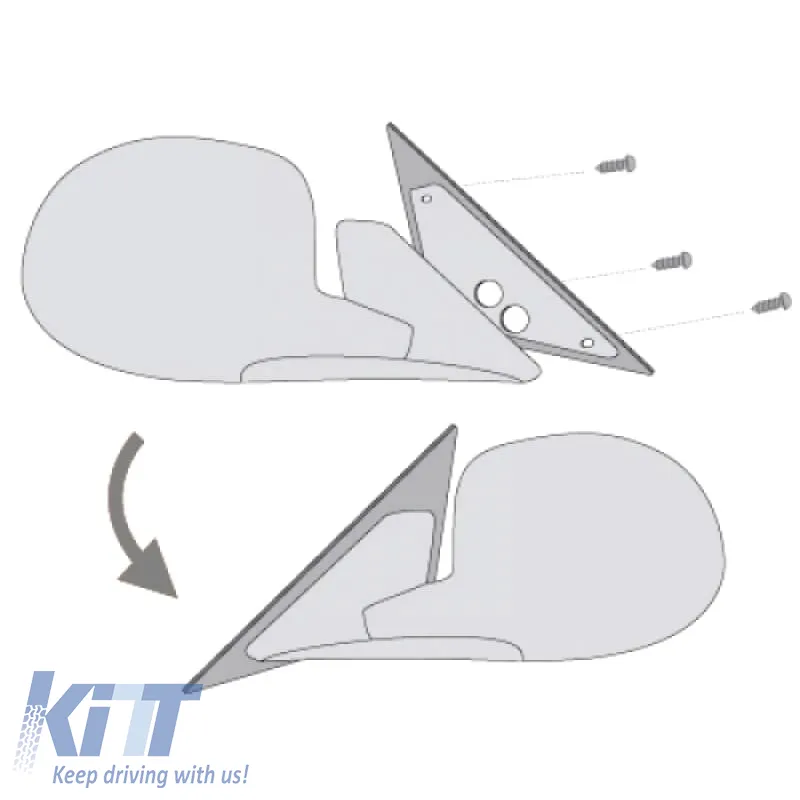 Sport Mirror Adapters Plates suitable for Seat Ibiza / Cordoba 6L 02-08 2Pcs
