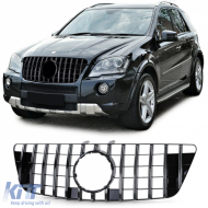 Sport radiator grille black gloss chrome for Mercedes M-Class ML W164 08-11